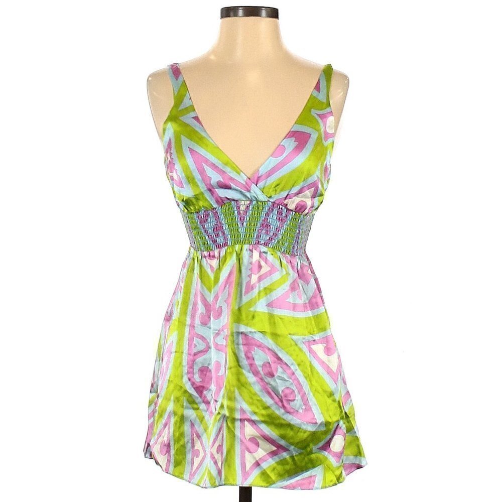 NWT Alice & Trixie 100% Silk Sleeveless V-Neck Cinched Waist Boho Top